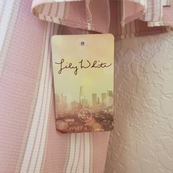 LILY WHITE OFF SHOULDER STRIPED BLOUSE SIZE S - Picture 3 of 8